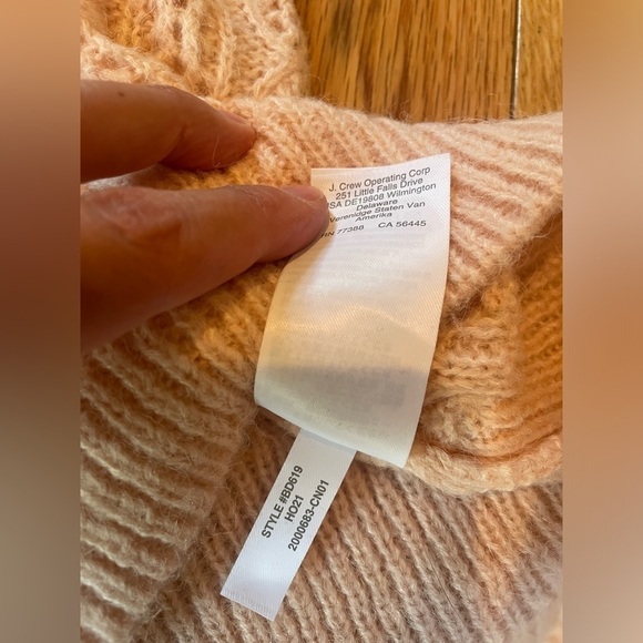 J CREW Sweater Women’s Size L Pink Cable-Knit Balloon Sleeve Alpaca Wool Blend - Picture 11 of 16